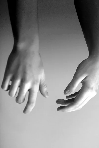Hands resting — architectural detail study